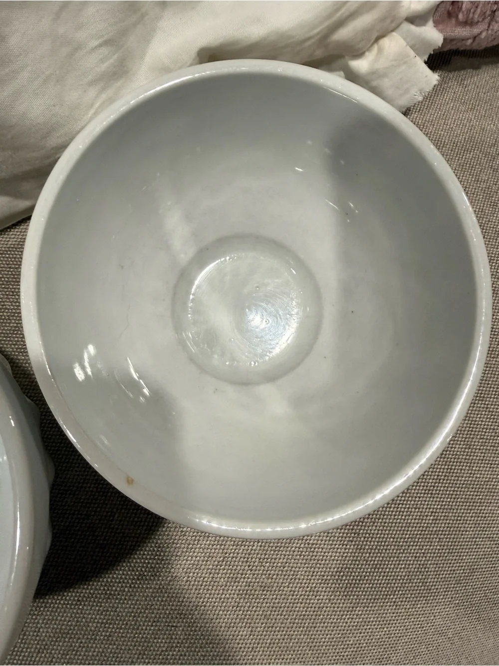 Pier 1 White Fluted Ceramic Dessert Bowls - Set of 2